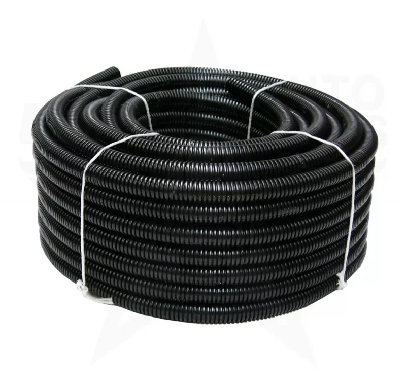 Imagen de manguera corrugada color negro.