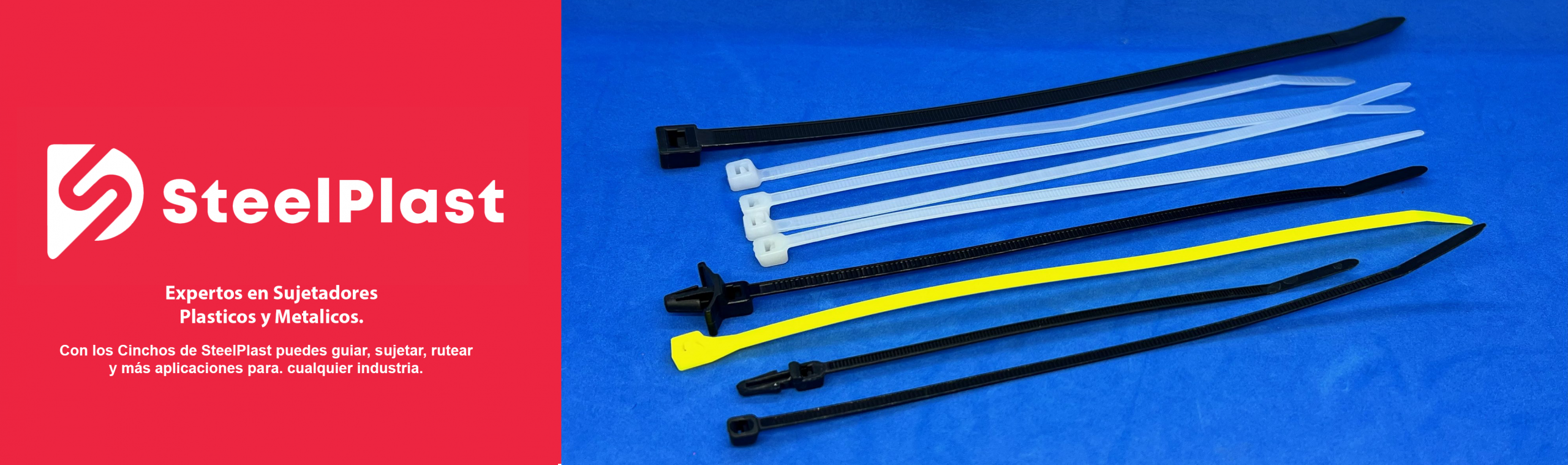 Banner de SteelPlast de sujetadores plásticos y metálicos.